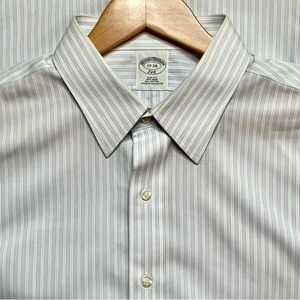 Brooks Brothers Blue Striped French Cuff Slim Fit Dress Shirt (Good Condition)